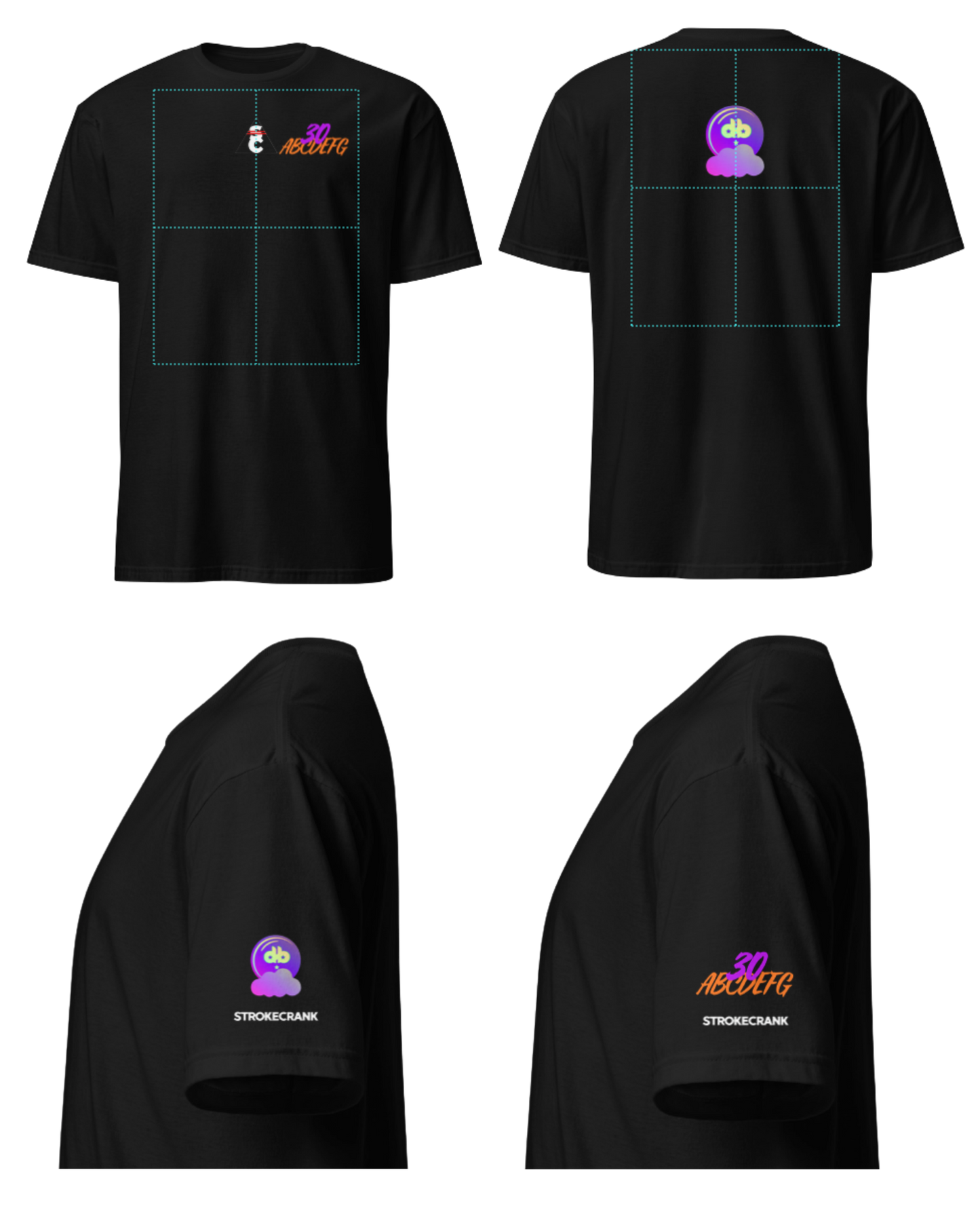 Custom T-Shirt Option 3 – Front + Back + Left Sleeve Logo/Number/Name